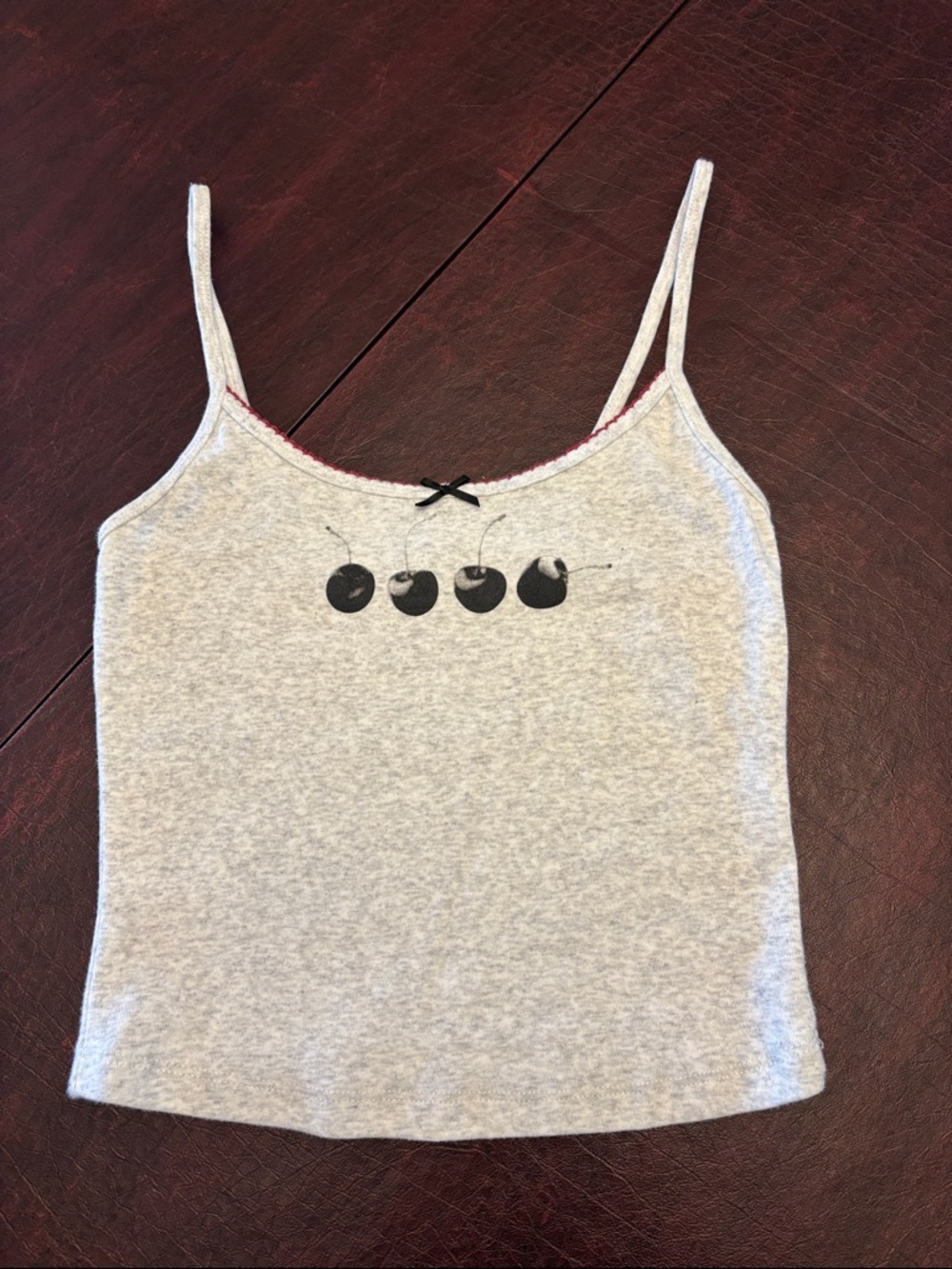 Garage Gray Tank Top with Black Cherry Graphic